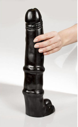 Kiotos Realistic Dildo with Scrotum Black 38cm
