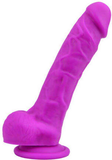Loving Joy Silicone Dildo Realistic Dildo with Suction Cup Purple 20cm