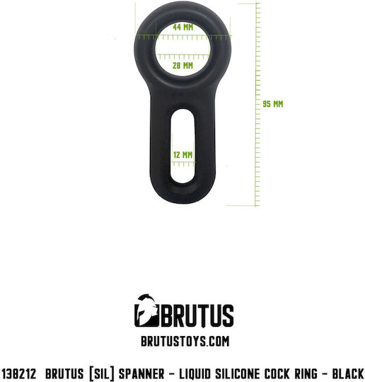 Brutus Δαχτυλίδι Πέους & Όρχεων Σιλικόνης Μαύρο