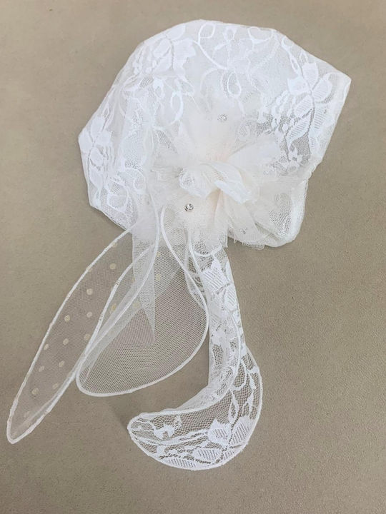 Nst Nastasia White Baptism Hair Accessory made of Lace