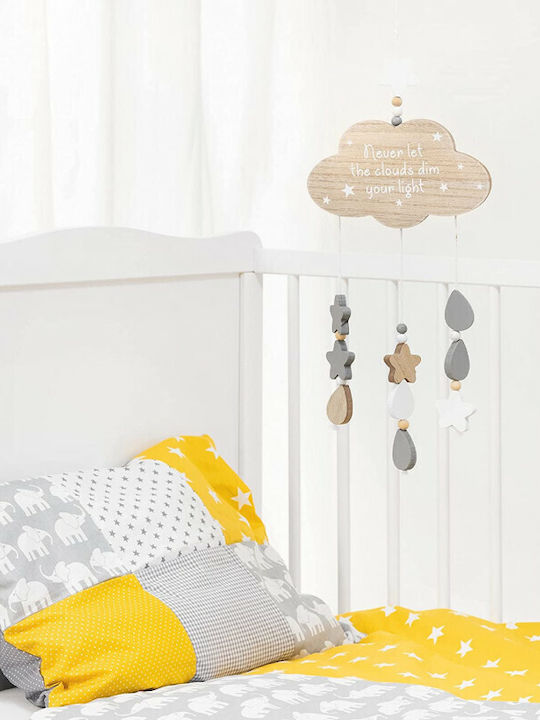 Navaris Kinder Dekoratives Hängendes Beige aus Holz 19.5x1x58εκ.