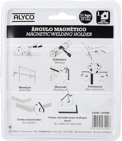 Alyco 197990 Γωνία Συγκόλλησης με Μαγνητική Ικανότητα 12kg