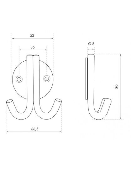 Thirard Inox 2-Hook Kitchen Hanger with Screw Silver 00067523