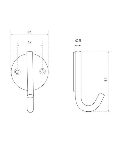 Thirard Inox Hanger Kitchen Hook with Screw Silver 00067524