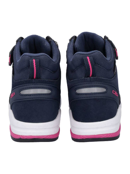 Leather Kids Boots with Velcro Blue
