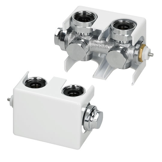 ECD Germany Ecke Radiatorschalter Äußere Schleife ½" für Heizkörpergehäuse