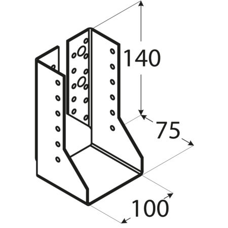 Showood Beam Shoe for Pergola made of Wood 12x8cm 1pcs