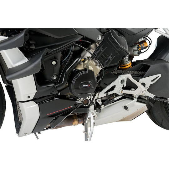 Puig Motorrad-Motorschutzabdeckung Ducati Straßenkämpfer Schwarz
