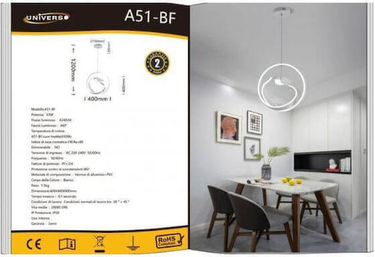 Universo Illuminazione LED Deckenleuchte Weiß 40x40x40cm Universo Illuminazione LED Deckenleuchte Weiß 40x40x40cm