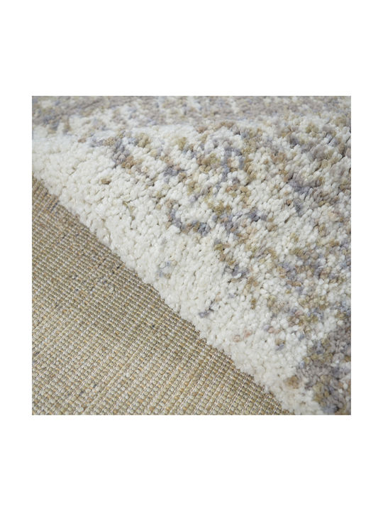 Saray Home Μπεζ / Γκρι Moroccan Thom Abstract Rug Rectangular Shaggy Beige