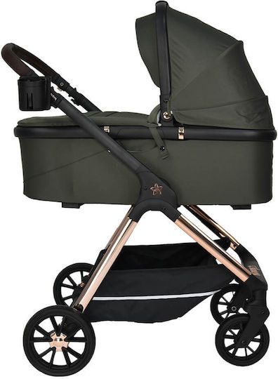Nammas Verstellbar 3 in 1 Baby Kinderwagen Geeignet für Neugeborene Olive 8.9kg