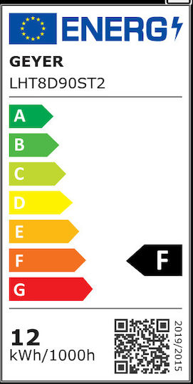 Geyer LED Bulb 12W Fluorescent Type 90εκ. for Socket G13 and Shape T8 Cool White 1300lm
