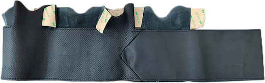 Simoni Racing Car Steering Wheel Cover Tailored made of Leatherette Black with Black Stitching
