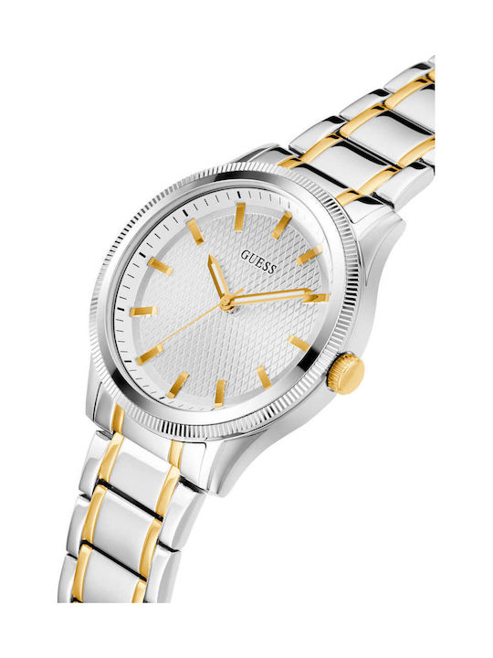 Guess Men's Watch 44mm Battery with Silver Metal Bracelet