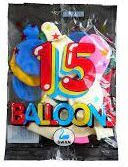 Set of 15 Balloons Latex Multicolour (Μiscellaneous colours)