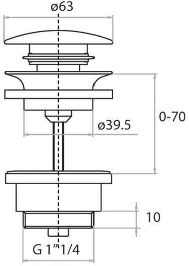 CGS Valve Sink with Overflow Bronze