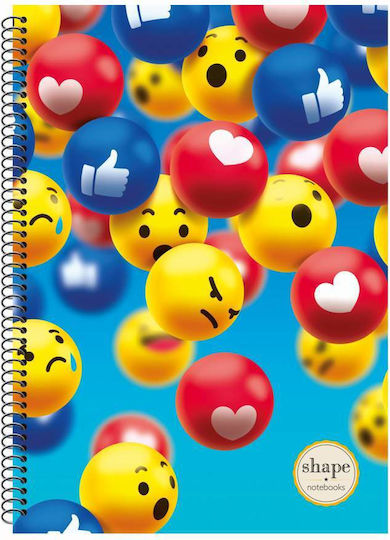 Shape Notebooks Спирал Тетрадка На райета B5 2 Теми 1бр (Различни дизайни/цветове)