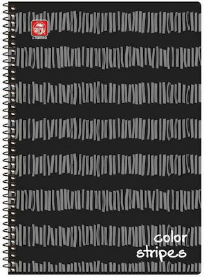 Typotrust Spiral Notebook Ruled A4 2 Subjects Color Stripes 1pcs (Μiscellaneous colours)