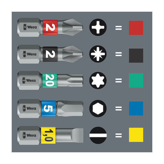 Wera Schraubendreher-Bit Stern mit Größe Pz3 855/4 Impaktor