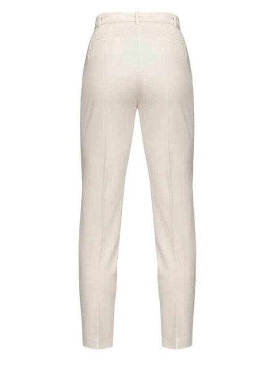 Pinko Women's High-waisted Chino Trousers in Slim Fit White