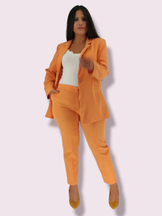 Women's Fabric Trousers Straight Line Blue