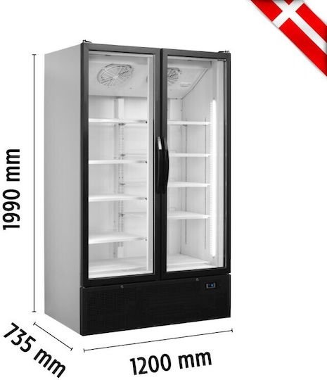 Tefcold Getränkekühlschrank 936Es Doppeltürig H199xB120xT73.5cm