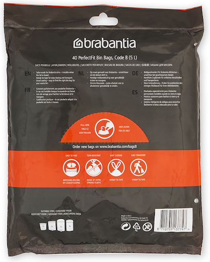 Brabantia Săculeți de Gunoi Capacitate 5lt PerfectFit 40buc Albastru