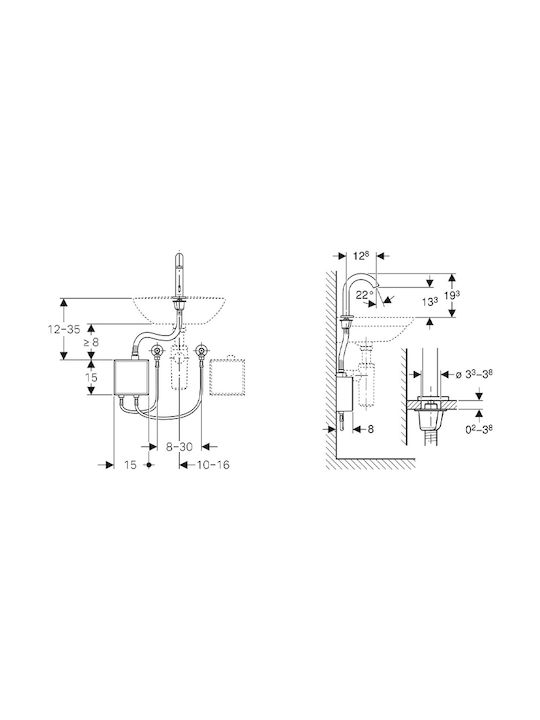 Geberit Mixing Sink Faucet with Photocell Sensor Silver