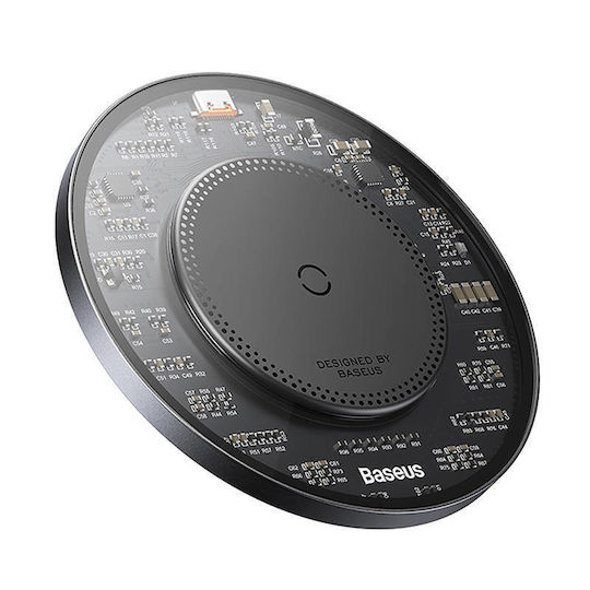 Baseus Ασύρματος Φορτιστής (Qi Pad) και Καλώδιο USB-C 15W Μαύρος (Simple 2 BS-W530)