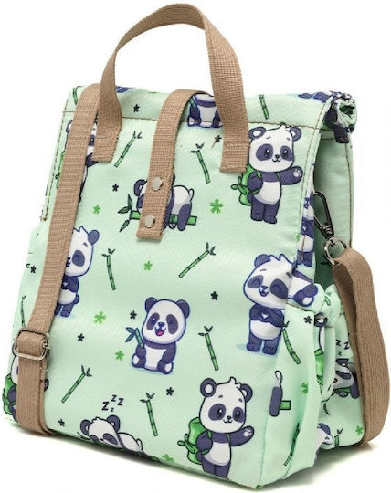 The Lunch Bags Panda Σχολικό Ισοθερμικό Τσαντάκι Φαγητού Χειρός 5lt Πράσινο Ποδόσφαιρο 21x16x24cm