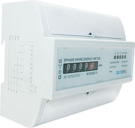 Aca Contor De Kilowați Pentru Panou Electric Șină Analog Monofazat (1P+N 5-50A 230V) DY00000004