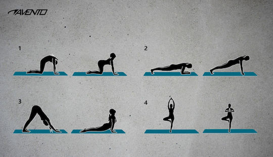 Avento Exercise Mat Yoga Blue with Carry Strap (180x60x0.6cm)
