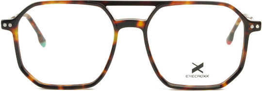 Eyecroxx Plastic Rame Ochelari cu Clip On Maro Broască țestoasă EC650AD C3