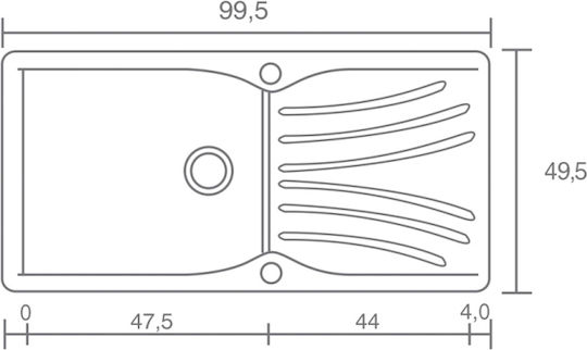 Sanitec Classic 324 Υποκαθήμενος από Συνθετικό Γρανίτη Μ100xΠ50cm