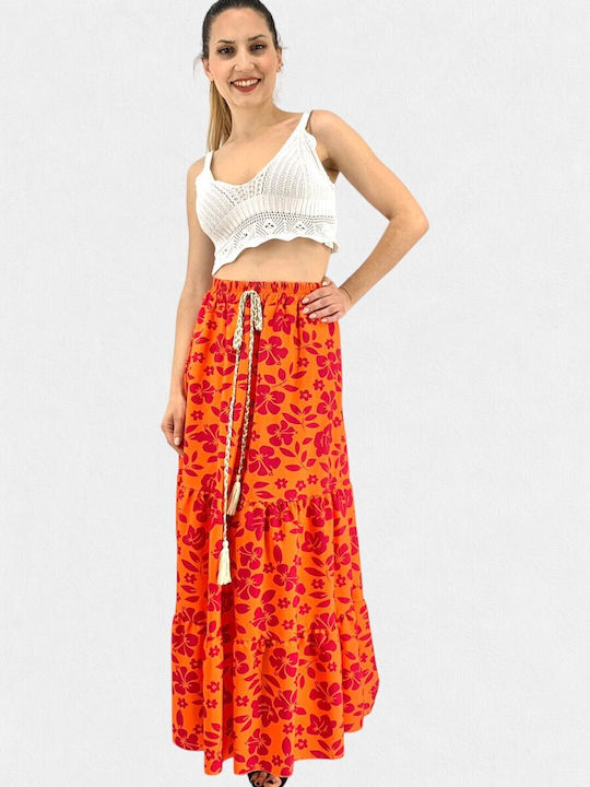 Sushi's Closet Fustă Maxi Floral în culoarea Negru