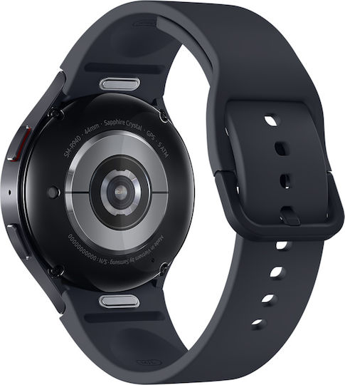 Samsung Galaxy Watch6 Bluetooth Aluminium 44mm Αδιάβροχο με Παλμογράφο (Graphite)