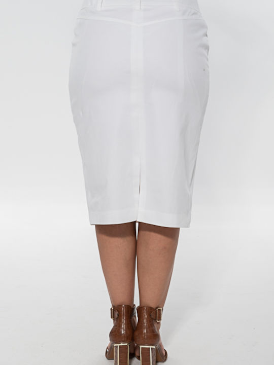 Korinas Fashion Women's Skirt White ΓΡΑΜΜΗ--ΛΕΥΚΟ