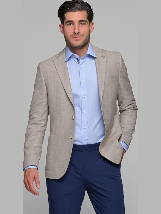 Men's Suit Jacket Slim Fit Beige