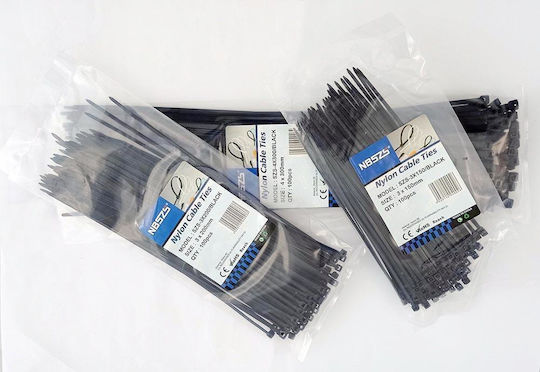 KAL Electronics Cable Ties Plastic 100mmx3mm in Black Colour (100pcs) (SZS-3X100/BLACK)