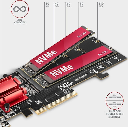 Axagon PCIe Controller with 2 M.2 Ports