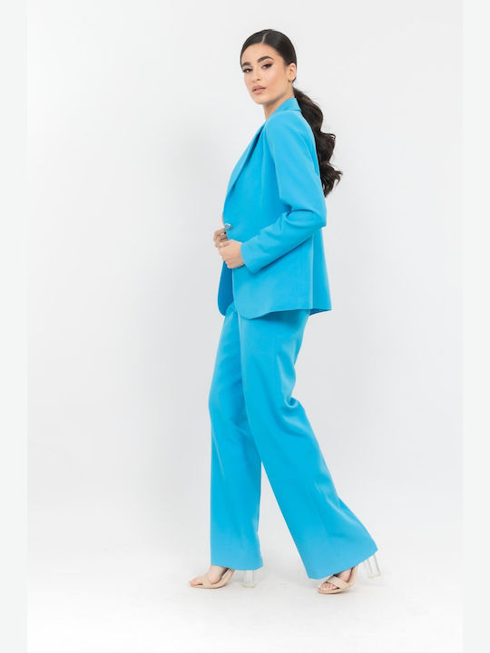 Donna Martha Women's Crepe Blazer Light Blue
