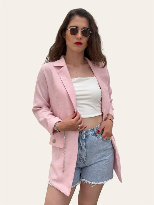 Women's Jacket Pink With Pockets