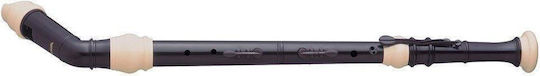 Aulos Bass Wooden Recorder Baroque Black