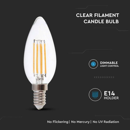 V-TAC LED Bulb 5.5W 100mm for Socket E14 Natural White 600lm