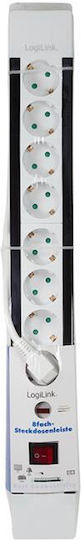 LogiLink Power Strip with Surge Protection 8 Positions with Switch and Cable 3m