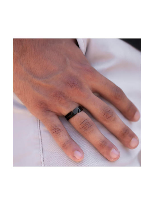 Piercing.gr Herren Ring aus Stahl Vergoldet