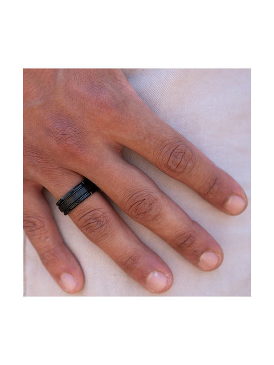 Piercing.gr Herren Ring aus Stahl Vergoldet