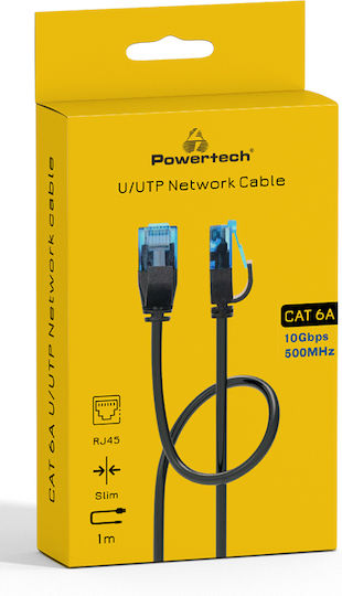 Powertech U/UTP Cat.6a Ethernet Network Cable 1m Black 0pcs