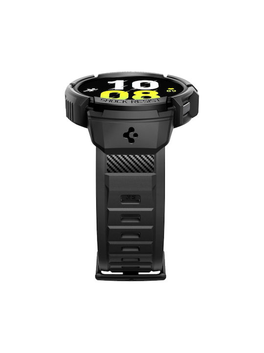 Spigen Rugged Armor Pro Θήκη Σιλικόνης σε Μαύρο χρώμα για το Galaxy Watch6 40mm