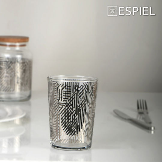 Espiel Labyrinth Set of Glasses Water made of Glass in Silver Color 510ml 6pcs